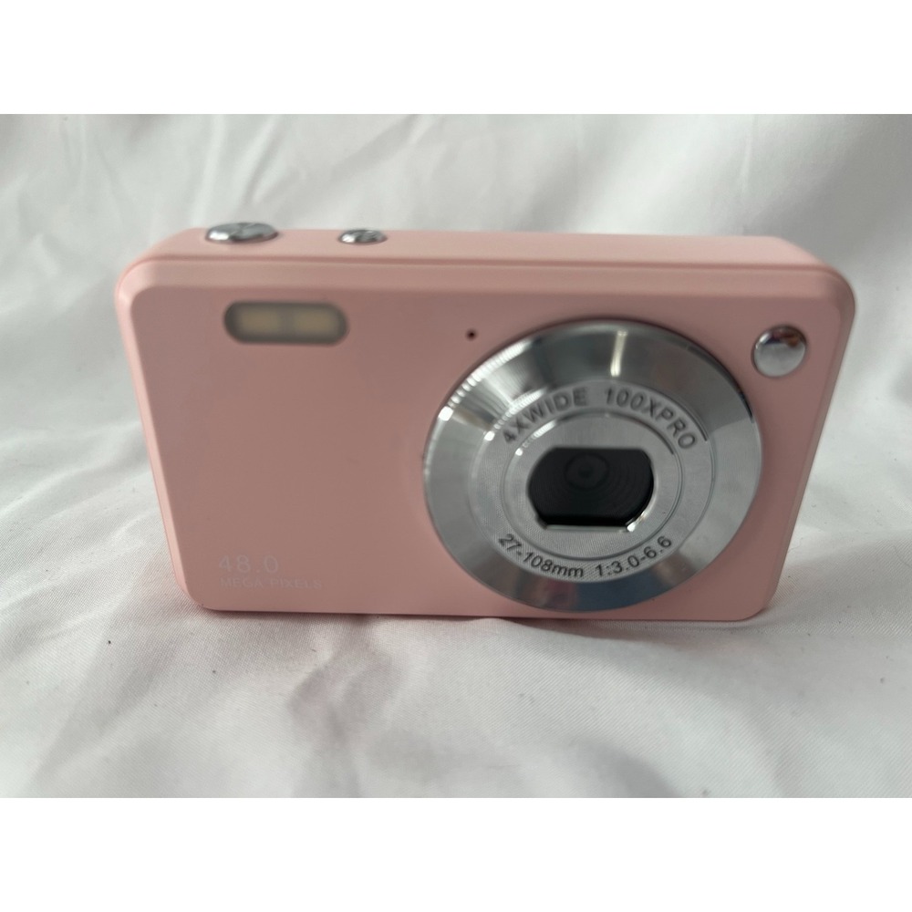 Pink 48MP Digital Camera 4X Zoom Compact Point‎ & Shoot Camera Only
